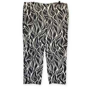 Talbots Women's Stretch Pants Size 12 38x27 Zebra‎ Animal Print Swirl Flat Front